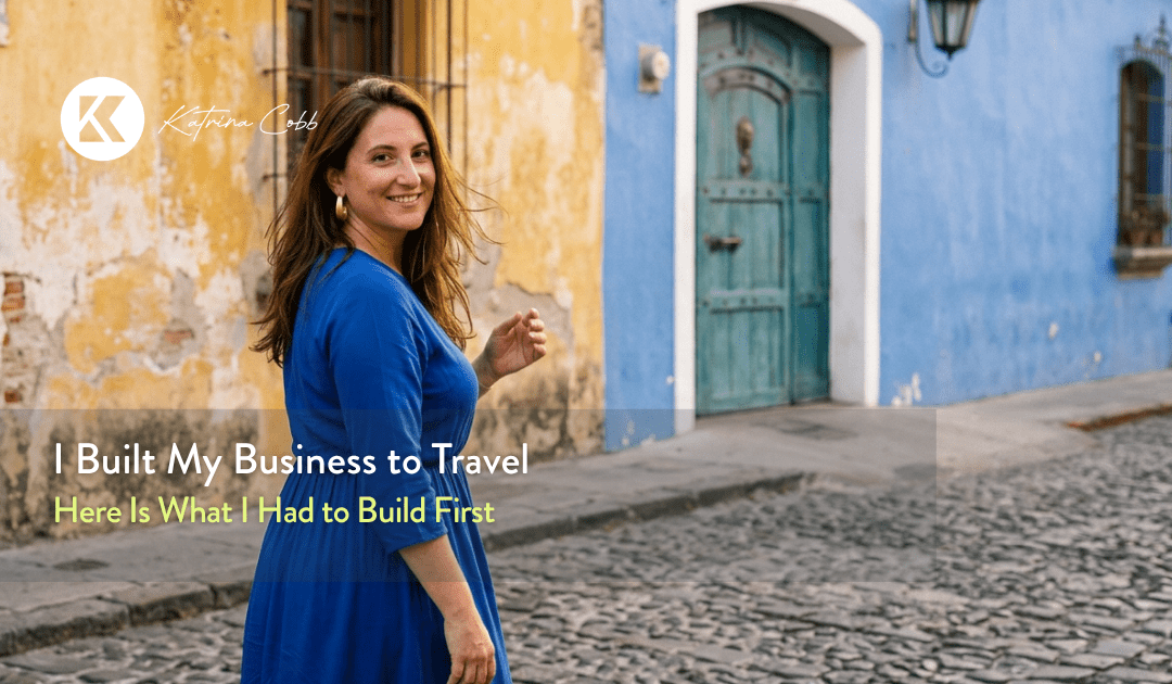 Woman walking cobblestone streets in Antigua Guatemala, lifestyle design for women entrepreneurs